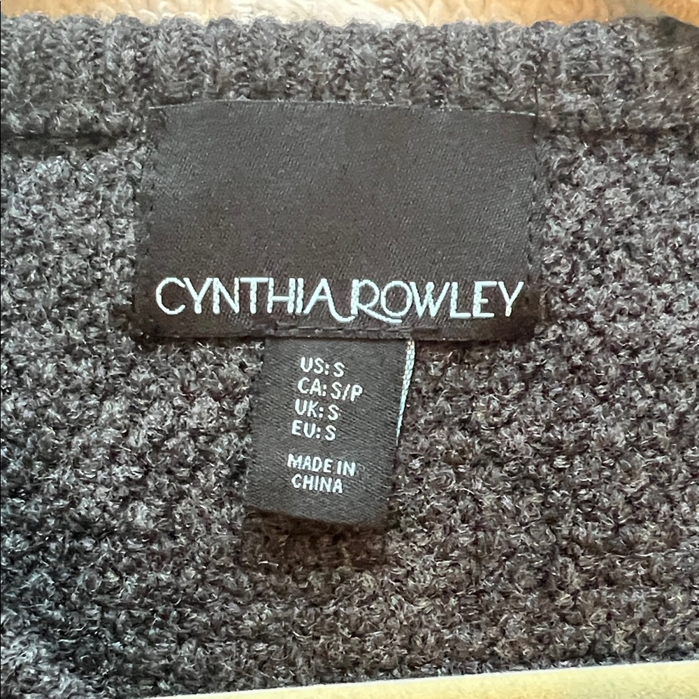 NEW Cynthia Rowley Dark Grey Cardigan with Gold Details - Picture 6 of 11